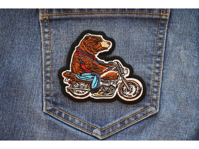Bear Biker Iron on Patch