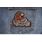 Bear Biker Patch shown on jeans