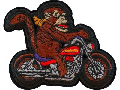 Monkey Biker Iron on Patch