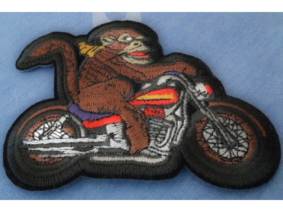 Monkey Biker Iron on Patch