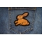 Cute Rabbit Iron on Patch shown on jeans