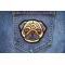 Sweet Pug Iron on Patch shown on jeans