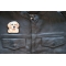 Golden Retriever Dog Iron on Patch shown on leather vest