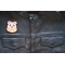Cute Hamster Iron on Patch shown on leather vest