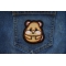 Hamster Iron on Patch shown on jeans