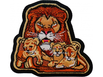 Lion and Babies Iron on Patch