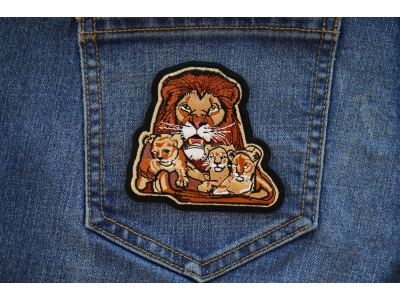 Lion and Babies Iron on Patch