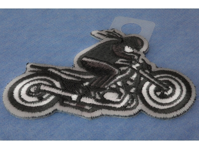 Biker Wheeley Iron on Patch