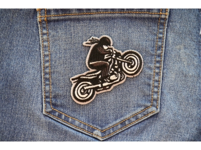 Biker Wheeley Iron on Patch