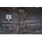 Mean Wolf Iron on Patch shown on leather vest