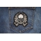 Metal Skull Patch shown on jeans