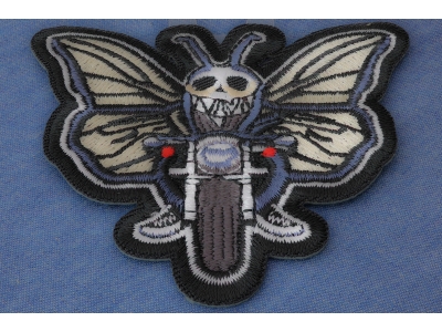 Butterfly Biker Iron on Patch