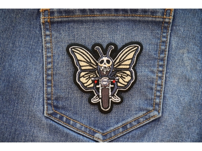 Butterfly Biker Iron on Patch