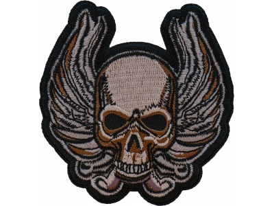 Skull and Wings Iron on Patch