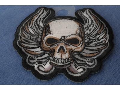 Skull and Wings Iron on Patch