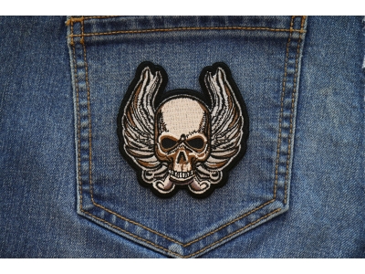 Skull and Wings Iron on Patch