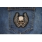 Skull and Wings Patch shown on jeans
