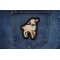 Baby Lamb Iron on Patch shown on jeans