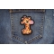 Giraffe Iron on Patch shown on jeans