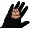 Cute Hamster Iron on Patch shown on hand for size comparison