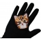 Sweet Kitty Cat Iron on Patch shown on hand for size comparison