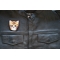 Sweet Kitty Cat Iron on Patch shown on leather vest