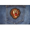 Male Lion Iron on Patch shown on jeans