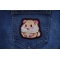Lady Hamster Iron on Patch shown on jeans
