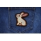 Sweet Rabbit Iron on Patch shown on jeans