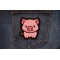 Little Piggy Iron on Patch shown on jeans