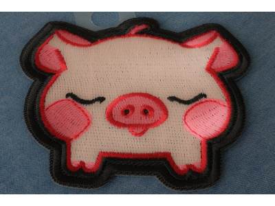 Kiss Me Piggy Iron on Patch