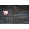 Kiss Me Piggy Iron on Patch shown on leather vest