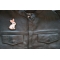 Sweet Rabbit Iron on Patch shown on leather vest
