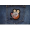 Drunk Rat Iron on Patch shown on jeans