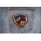 Jaguar Iron on Patch shown on jeans