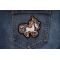 Unicorn Iron on Patch shown on jeans