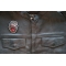 Big Lip Ape Iron on Patch shown on leather vest