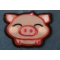 Piglet Iron on Patch diagonal view