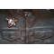 Funny GOAT Iron on Patch shown on leather vest