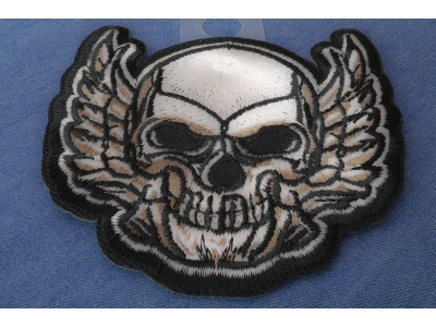 Rising Wing Skull Iron on Patch