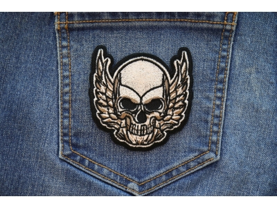 Rising Wing Skull Iron on Patch