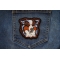 Australian Shepherd Dog Iron on Patch shown on jeans
