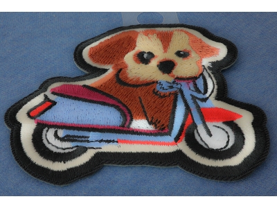 Biker Dog Iron on Patch