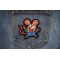 Nerdy Rat Iron on Patch shown on jeans