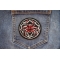 Spider Iron on Patch shown on jeans