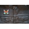 Butterfly Iron on Patch shown on leather vest