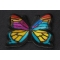 Stained Glass Butterfly Iron on Patch diagonal view