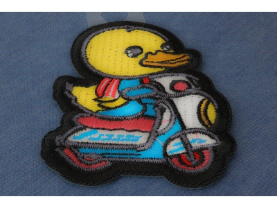 Baby Duck Biker Iron on Patch