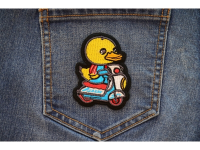 Baby Duck Biker Iron on Patch