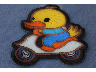 Duck on Board Bike Iron on Patch